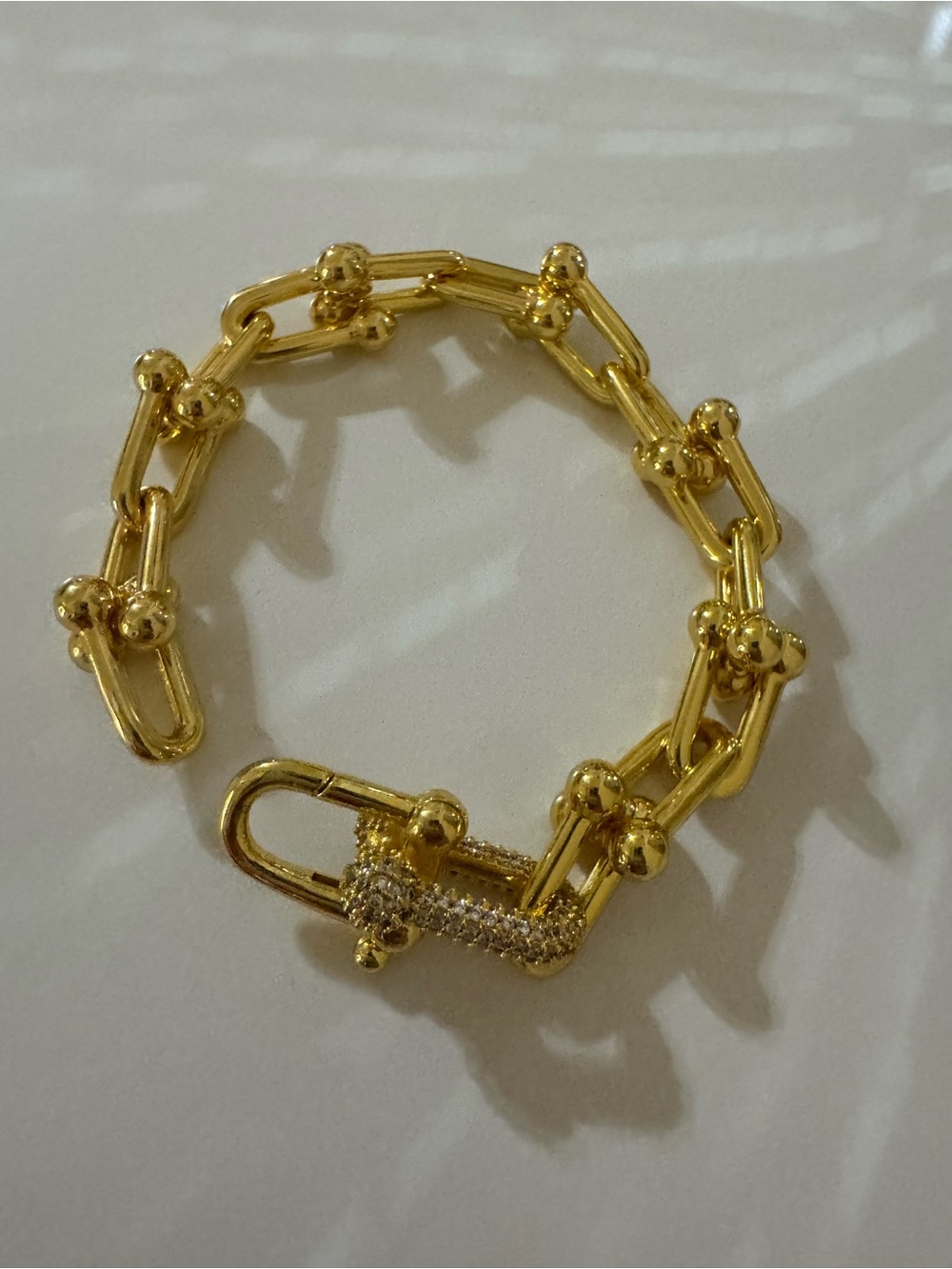 Gold Beaded Link Bracelet
